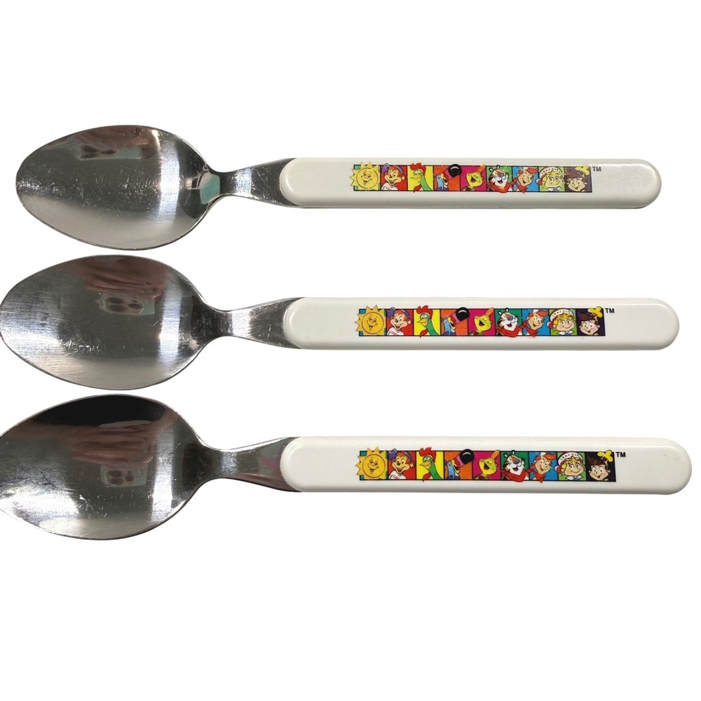 Vintage 1996 Kellogg's Cereal Character Spoons Sasco Set of 3 Tony the Tiger 90s